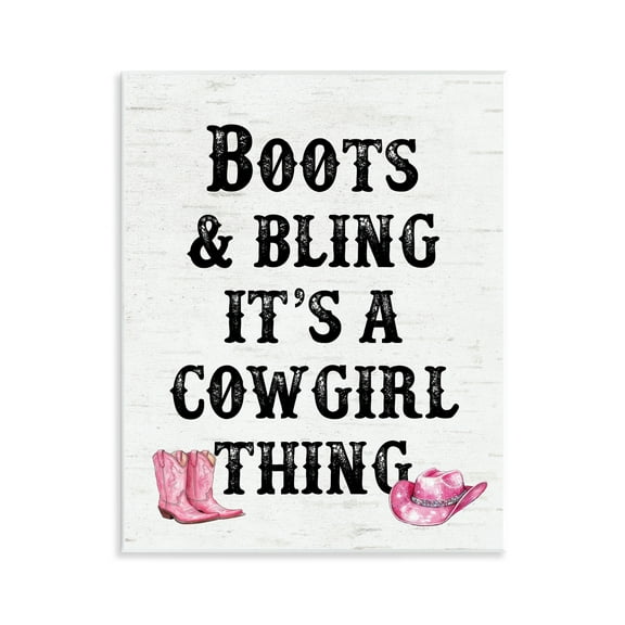 Stupell Industries Boots & Bling Cowgirl Thing Fashion Painting Unframed Art Print Wall Art, 11 x 14