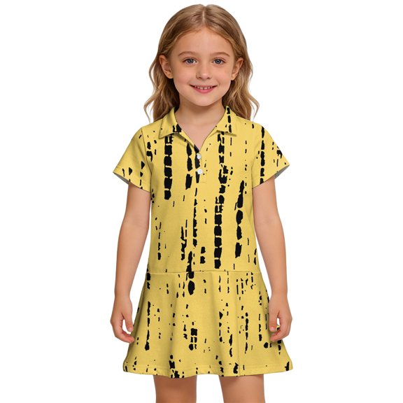 Grblisyd Girls Dress Polka Dots Short Sleeve Uniform Dress Button Up A-line Dress Kids Cute Shirtdress with Pockets 10-12 Years