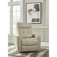 thumbnail image 2 of Signature Design by Ashley Pisgham Leather Power Recliner with Adjustable Easy View™ Headrest, Sand, 2 of 6