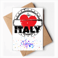 thumbnail image 1 of I Love Italy Word Love Heart Circle Shape Welcome Back Greeting Cards Envelopes Blank, 1 of 3