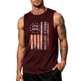 thumbnail image 2 of Men's America 250 Years Tank Top with Patriotic Flag Graphic and Sleeveless Design Featuring Vintage Distressed Print Wine XXXL, 2 of 4