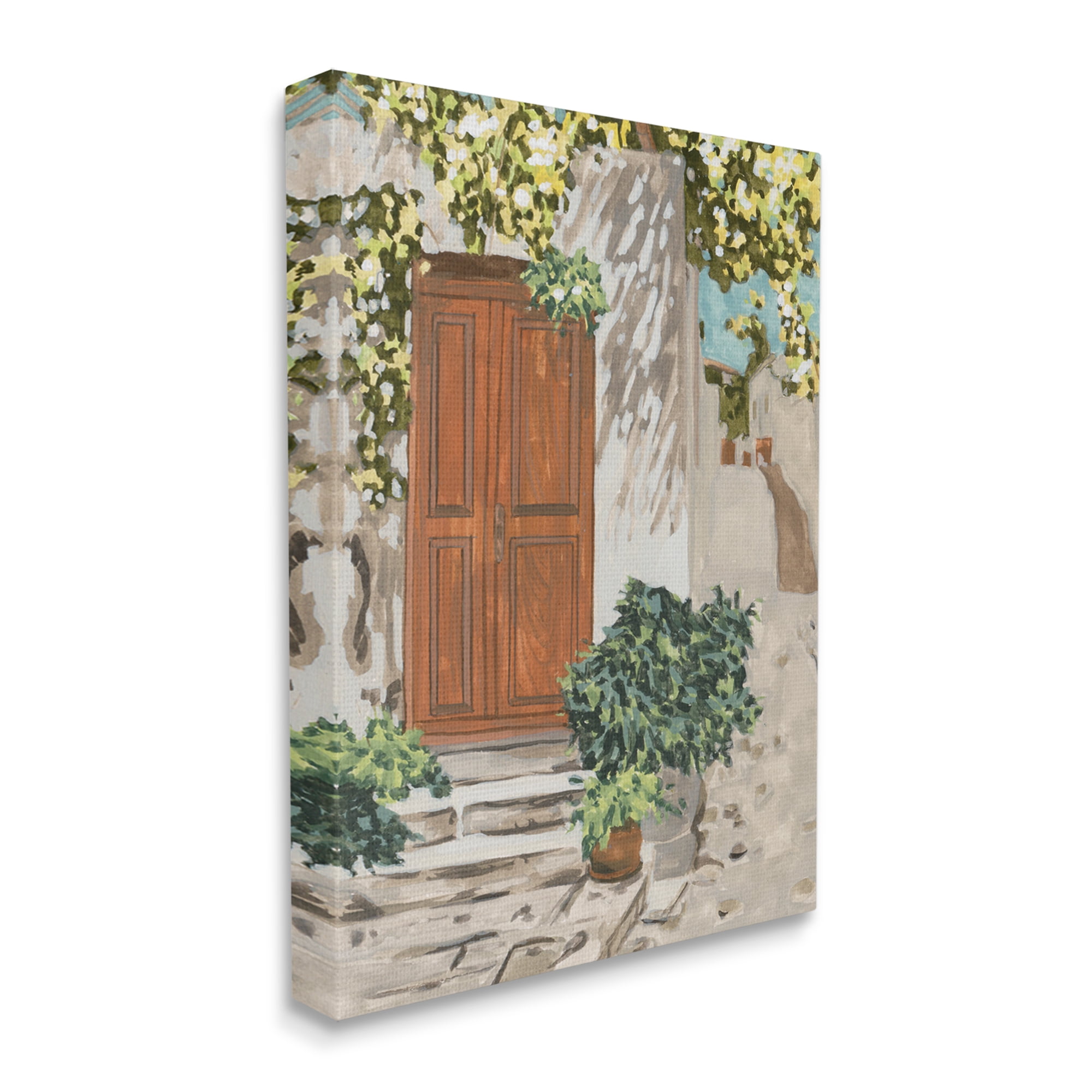 Stupell Industries Cottage Doorway Botanicals Travel & Places Painting Gallery Wrapped Canvas Art Print Wall Art, 30 x 40