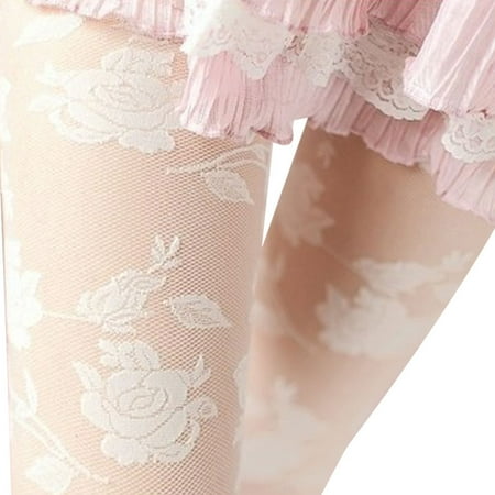 Womens Fishnet Stockings Rose Hose Panty Sexy Women s High Waist Tights Socks