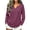Purple, variant on Long Sleeve V-Neck T-Shirt for Women Oversized Loose Fit Solid Color Basic Pullover Casual Everyday Fall Winter Top