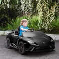 thumbnail image 2 of Qaba 12V Electric Car for Kids, Licensed Lamborghini  Kids Electric RC Car, Toddler Ride on Toys Gift, Black, 2 of 9