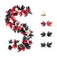 thumbnail image 2 of Thanksgiving Fall Decoration for Home 9.84ft Artificial Fall Maple Leaves Fall Leaf Garland Wall Hanging Greenerys Decorative Plants Black Halloween Rattan for Home Wedding Fireplace Christmas, 2 of 6