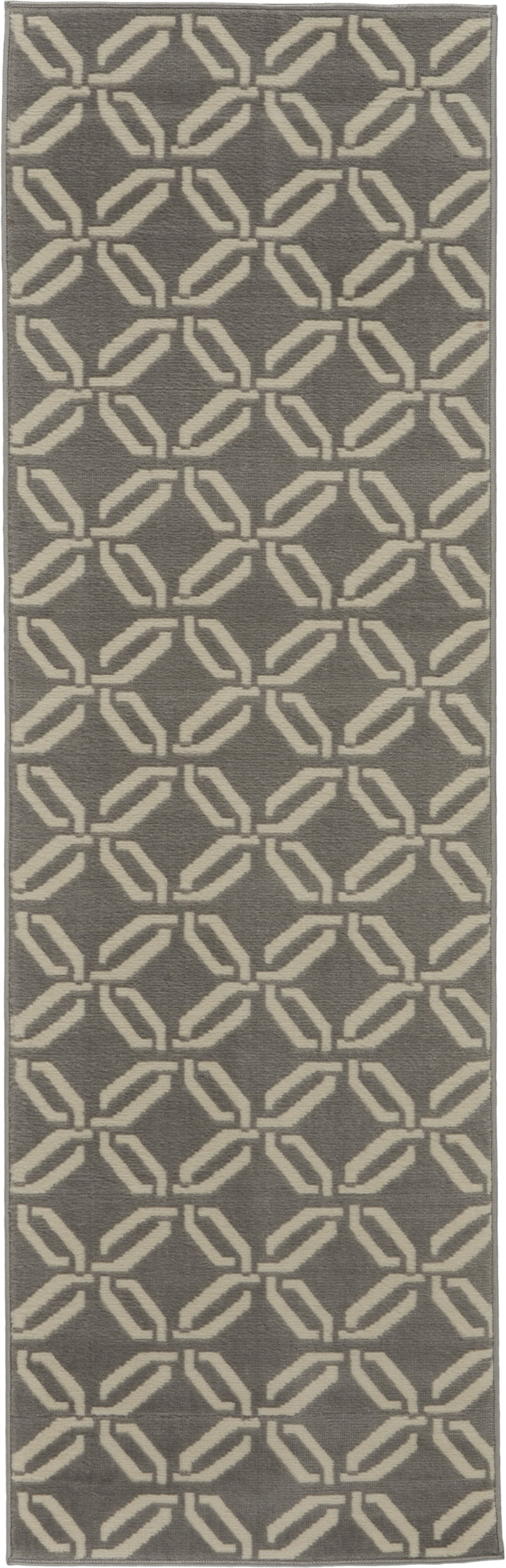 Nourison Bliss Transitional Trellis Grey 2'3" x 7'3" Area Rug, (2' x 7')