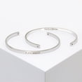 thumbnail image 4 of Personalized Silver Stainless Steel Stretchable Cuff Bangle Bracelet - Laser Engraved Dainty Bracelet - Non Tarnish - Stackable Bracelet - Gift for Her Gift Set, 4 of 12