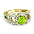 thumbnail image 3 of Diamond-Capitals 2.50 Carat Beautiful Round Shape Peridot & Aquamarine Gemstone Engagement Ring for Women Solid 14K Yellow Gold Size 11, 3 of 8