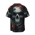 thumbnail image 5 of Salouo Butterfly Flower Skull Pattern Cuban Collar Shirts for Men Button-Down Shirt Men's Short Sleeve Shirts Hawaiian Shirts Casual Shirts -4X-Large, 5 of 6