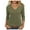 Army Green, variant on Women's Fashionable V-Neck Drop Shoulder Pullover Ladies Tops Casual Solid Colored 3/4 Sleeved Loose Fit Modest Daily Ladies Fall Outwear