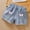 Blue5, variant on Fengyings Clearance Toddler Kids Girls Summer Denim Shorts Elastic Waistband Flower Ripped Solid color Jeans