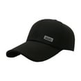thumbnail image 2 of Naierhg Men Baseball Hat Long Hard Brim Solid Color Sunscreen Anti-UV Adjustable Ponytail Hole Casual Hip Hop Outdoor Sun Cap Black, 2 of 8