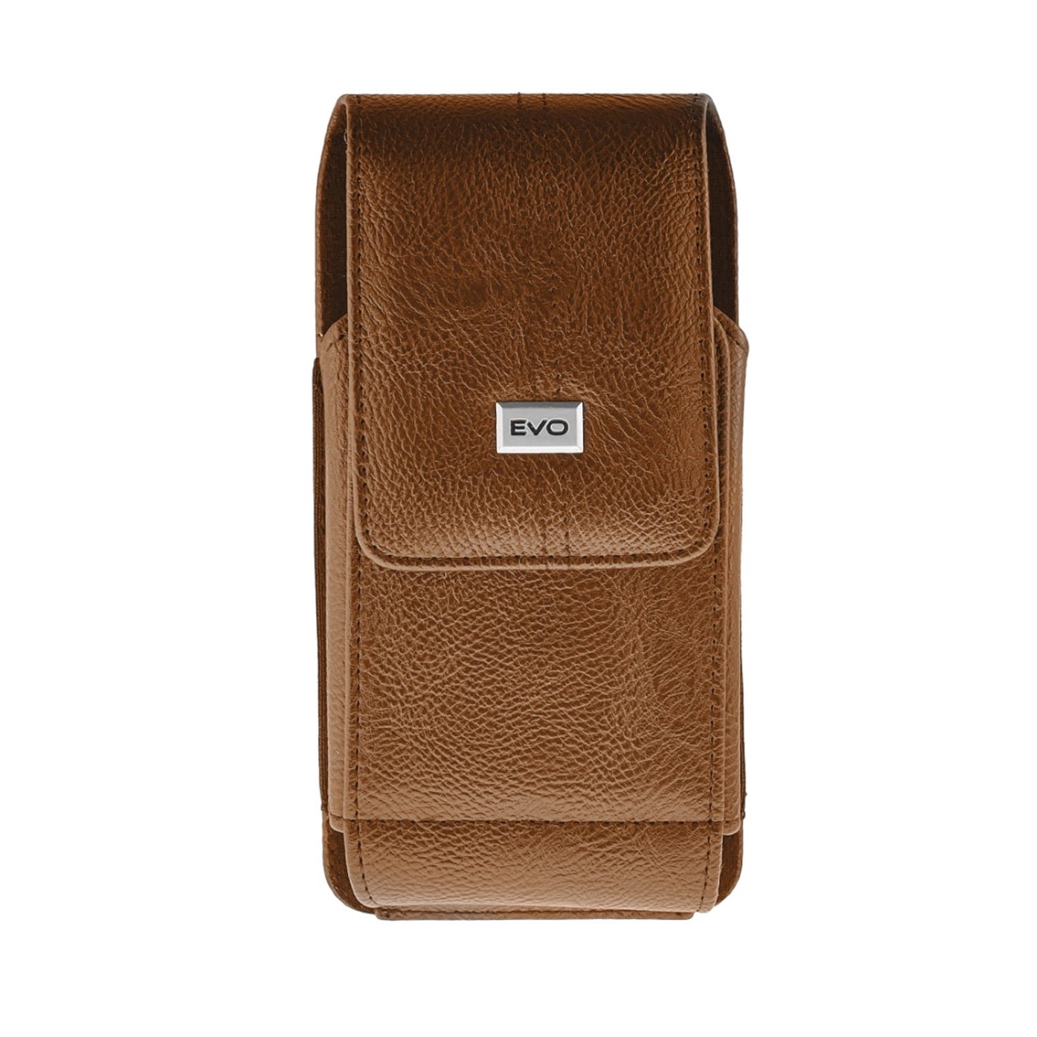 EVO 7.2" Vertical Magnetic Leather Cell Phone Belt Clip Pouch - Brown
