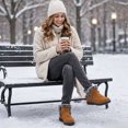 thumbnail image 6 of Knivor Slip On Winter Ankle Boots for Women Fuzzy Fleece Lined Non-Slip Warm Snow Booties Casual Winter Shoes for Women Cold Weather Footwear Indoor Outdoor, 6 of 9