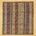 thumbnail image 1 of Ahgly Company Machine Washable Indoor Square Abstract Red Brown Area Rugs, 4' Square, 1 of 7