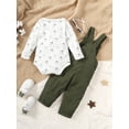 thumbnail image 4 of 12 Months Baby Boys Clothes 18 Months Boys 2PCS Outfits Set Toddler Boys Long Sleeve Top Overall Pants Set White, 4 of 7