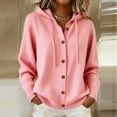 thumbnail image 3 of Sahpxhe Cardigan Sweaters for Women Hooded Long Sleeve Loose Fit Button down Sweater Coat Fall Casual Warm Knit Outerwear Pink S, 3 of 6