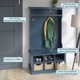 thumbnail image 2 of Twin Star Home 40" Hall Tree with Open Storage and Included Baskets, Fontana Blue, 2 of 10