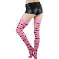 thumbnail image 2 of ToBeInStyle Women's Mustache Spandex Sheer Thigh Hi - Multicoloured, 2 of 3