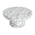 thumbnail image 3 of Christopher Knight Home 27.5" Faux Marble Outdoor Coffee Table, Round Patio Accent Table, White Marble Finish, 3 of 9