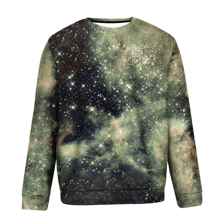 YYDGH Men's Crewneck Sweatshirt 3D Graffiti Graphic Printed Hip Hop Sweatshirt Hoodie Casual Loose Fit Pullover Tops(5#Green,XL)