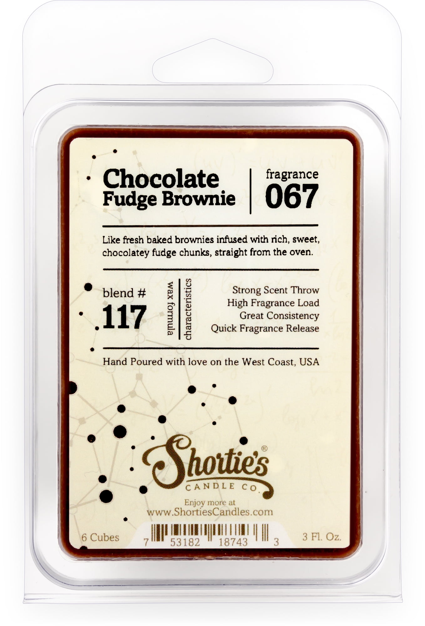 Chocolate Fudge Brownie Wax Melts - Highly Scented + Natural Oils - Shortie's Candle Company