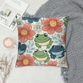 thumbnail image 2 of BCIIG Frogs Flowers Pattern Graphic Decorative Throw Pillow Cover for Home Couch Living Room Bed Sofa - Short Plush Pillow Case 1PC 22x22in, 2 of 5