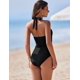 thumbnail image 2 of Traje de baño de mujer con control de abdomen y fruncido con cuello halter, 2 of 5