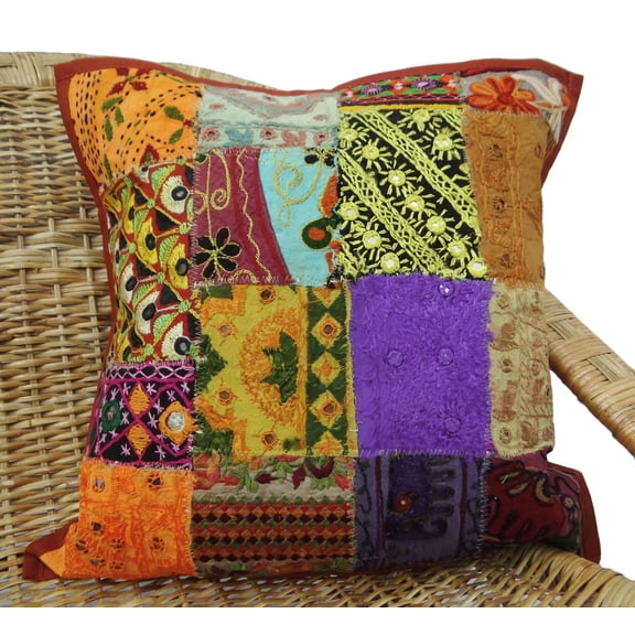 Home DecorThrow Pillow Decorative Kutch Cushion Cover Cotton Case 18 X 18