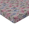 thumbnail image 4 of Ambesonne Bohemian Blooms Fitted Sheet, Romance Aura Floral, Twin Size, Pale Pink Lavender Blue, 4 of 5