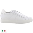 thumbnail image 3 of Alpine Swiss Dante Mens Leather Sneakers Made in Italy Modern Minimalist Shoes Side Zipper Lace-up Low-Top Fashion Sneaker, 3 of 7