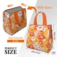 thumbnail image 3 of Pioneer Flower Floral Print Pattern Insulated Lunch Bag for Women & Adults,Large Portable Soft Cooler Lunch Bag,Thermal Food Storage Tote with Pearl Cotton,8.66L,8.75x5.75x9.5 Inch, 3 of 6