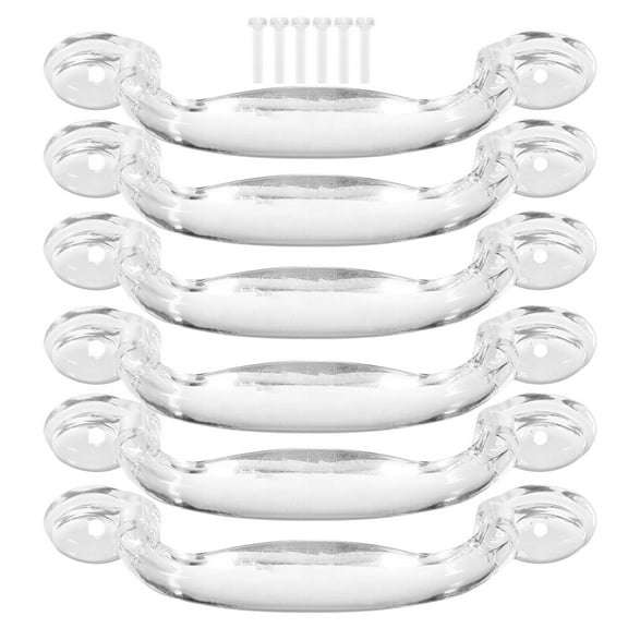 OULII 6Pcs Clear Plastic Drawer Handles Minimalist Cabinet Pulls for Dressers Wardrobes Furniture