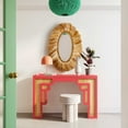 thumbnail image 6 of Suzie Coral Pink & Rattan Console Table, 6 of 6