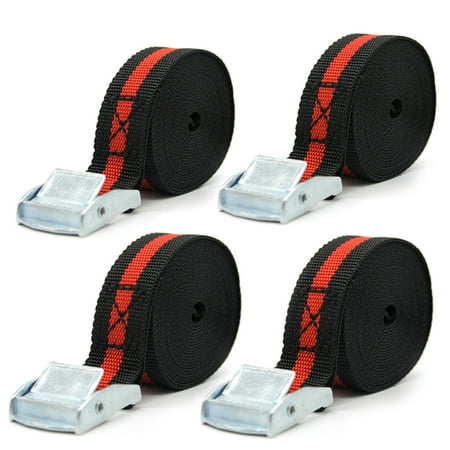 

4pcs 8 FT Porable Heavy Duty Tie Down Cargo Strap Luggage Lashing Strong Ratchet Strap Belt