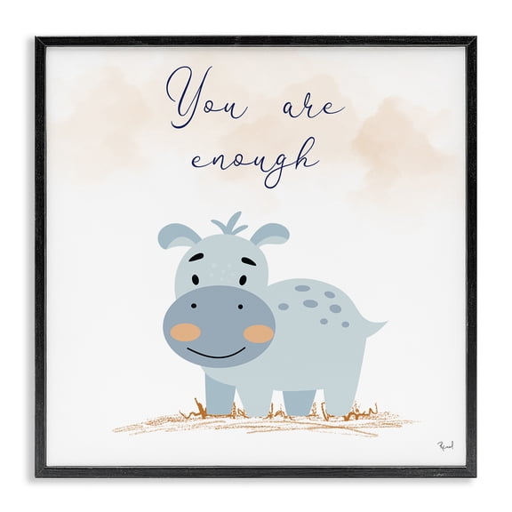 Stupell Industries Contemporary You Are Enough Inspirational Black Framed Giclee Art, 12 x 12, by Matthew Piotrowicz