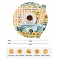 thumbnail image 6 of 13 Inch Round Placemats Set of 6, Sunflowers Trucks Non Slip Heat Insulation PP Table Mats, Spring Farmhouse Eucalyptus Orange Plaid Washable Place Mats for Kitchen Dining Party Table Decor, 6 of 7