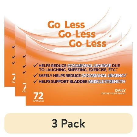(3 pack) AZO Bladder Control with Go-Less Daily Supplement, Reduces Urgency and Leakage, 72 Count