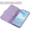 thumbnail image 5 of Wallet Case for Samsung Galaxy Note 20 5G,Magnetic Handbag Zipper Pocket PU Leather Flip with 9 Card Slots and Wrist Strap Folio TPU Inner Stand Case for Note 20 5G - Purple, 5 of 15