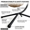 thumbnail image 5 of Foldable Hanging Egg Chair with Stand, HDPE Rattan Wicker Swing Chair with Cushion, Heavy Duty Frame 350 lbs Capacity, Outdoor Patio, Indoor Bedroom, Balcony, 5 of 7