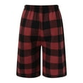 thumbnail image 5 of YOTMKGDO Pajama Pants, Mens Shorts, Mens Summer Simple Plaid Elastic Waist Flannel Shorts Home Pants Pajamas Christmas Pajamas, Red XXL, 5 of 9