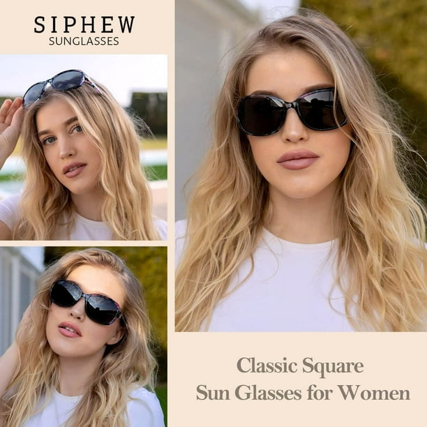 LAICAIW Polarized Sunglasses Womens, Classic Square Sun Glasses