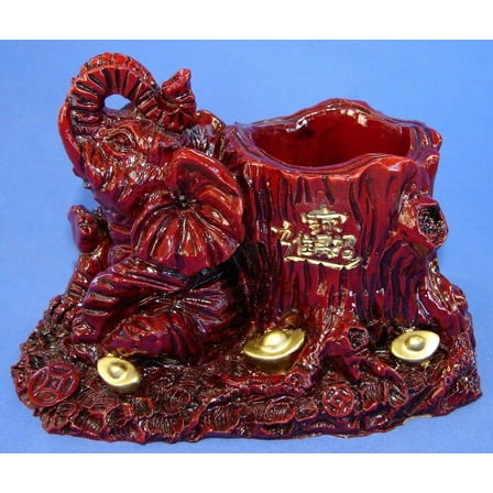 Red Elephant Statue w/ Pen Holder