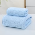 thumbnail image 1 of Xiao Hua Juego de 8 toallas de baño azules, de 35*75 cm, de felpa coral, ultrasuaves y altamente absorbentes, ideales para la limpieza facial y corporal, el baño, el gimnasio y para viajes., 1 of 5