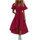 thumbnail image 1 of Vestidos de Verano de Manga Corta de Mujer Color Bloque Suelto de Punto de Costillas Mini Vestido, Imitación de Algodón de Moda, 100% Poliéster Verano, 1 of 8