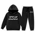 thumbnail image 5 of Boys Girls Active Sweatsuit 2 Piece Long Sleeve Black Hooded Sweatshirt Jogger Set Fall Winter Clothes Size 4T Girls Clothes, 5 of 5