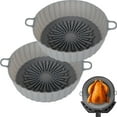 thumbnail image 2 of 2PCS 7.48in Friteuse à Air Chaud Pot en Silicone avec Poignée Réutilisable Air Friteuse Doublure Résistant à la Chaleur Panier en Silicone Poêle pour Four Friteuse à Air Microwav, 2 of 9