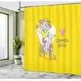 thumbnail image 4 of Ambesonne Bicycle Shower Curtain, Lady with Phone on Bike, 69"Wx75"L, Earth Yellow Pastel Pink, 4 of 4