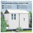 thumbnail image 4 of 8x6 Metal Garden Shed - Outdoor Storage House w/ Doors, Window & Vents - White, 4 of 9
